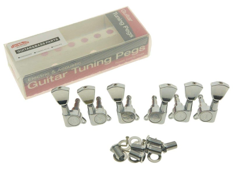 Wilkinson 3x3 Chrome E-Z Post Guitar Tuners E-Z-LOK Guitar Tuning Keys Pegs Machine Heads with Tulip Buttons - Image 2